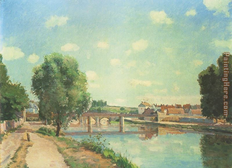 The Railway Bridge at Pontoise painting - Camille Pissarro The Railway Bridge at Pontoise art painting